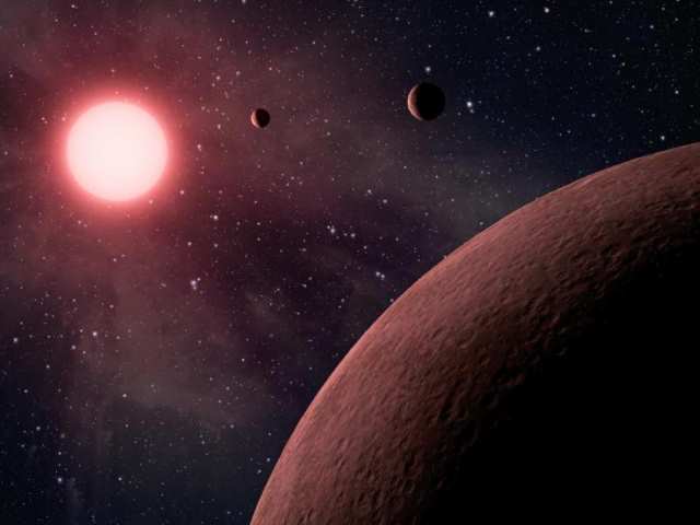 赤色矮星とその周りを回る惑星