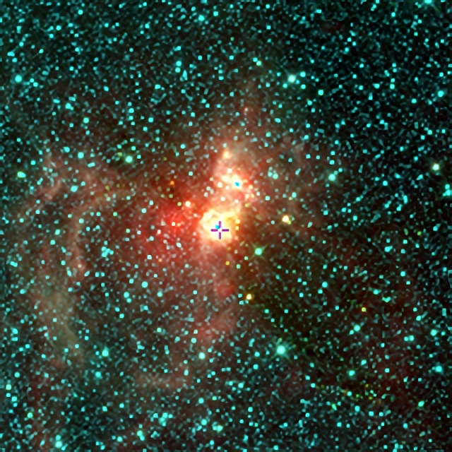 Sh2-76Eの中間赤外線3色合成画像