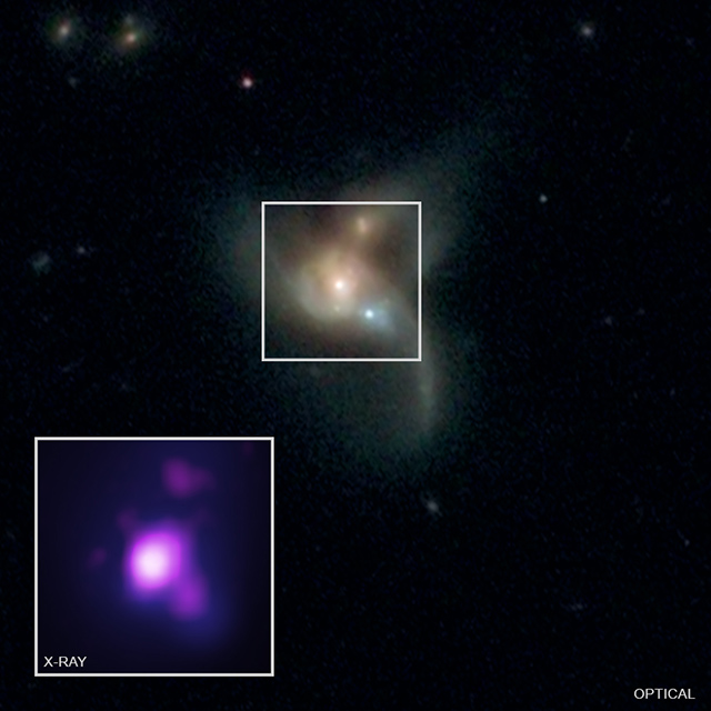 SDSS J0849+1114のX線と可視光線画像