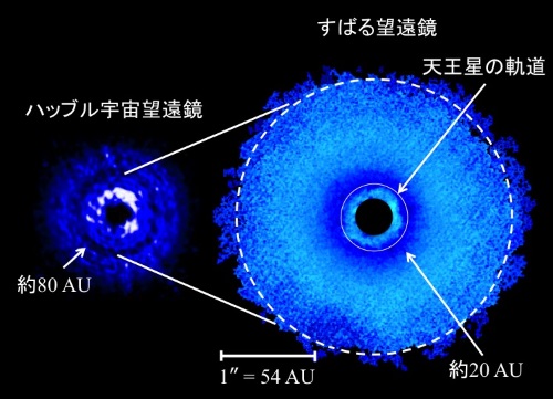 うみへび座TW星の周りに存在する塵の円盤