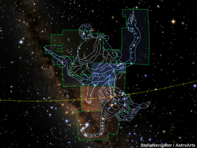 へび座付近の星図