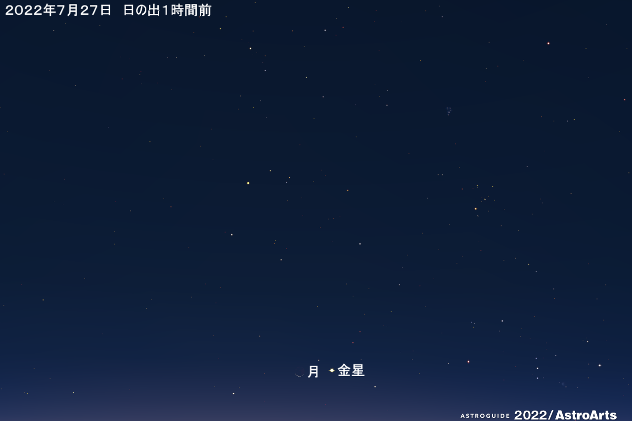 2022年7月27日 細い月と金星が接近 - アストロアーツ