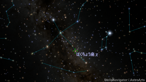 はくちょう座χ周辺の星図