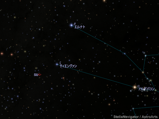 おうし座SU周辺の星図