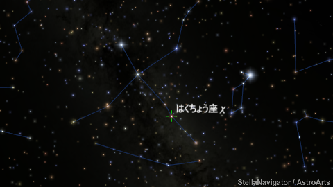 はくちょう座χ周辺の星図