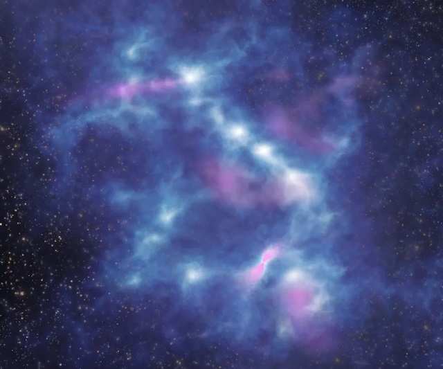 赤外線暗黒星雲の内部構造の想像図
