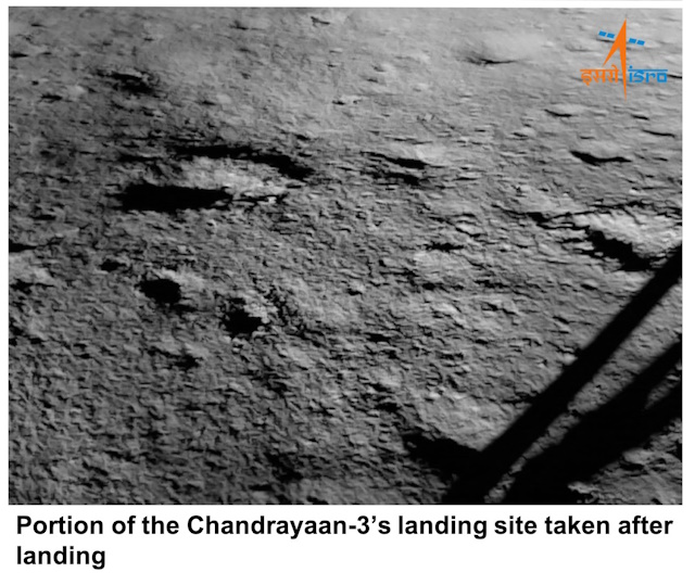 チャンドラヤーン3号が着陸後に取得した画像