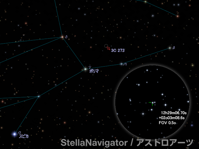3C 273周辺の星図