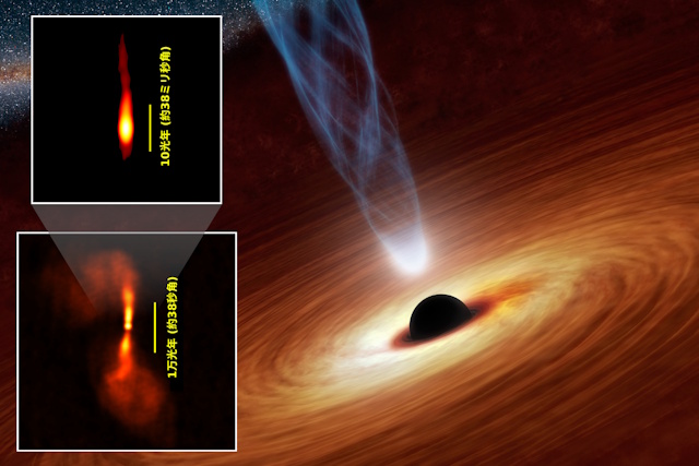 M84ジェットの電波画像など