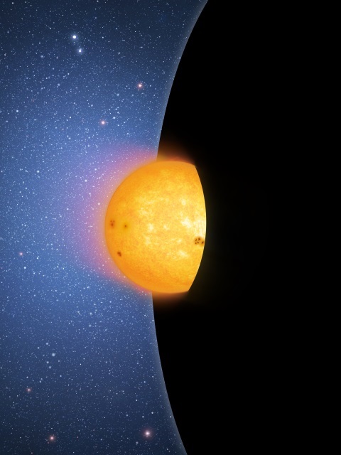 事象の地平線を横切る星の想像図