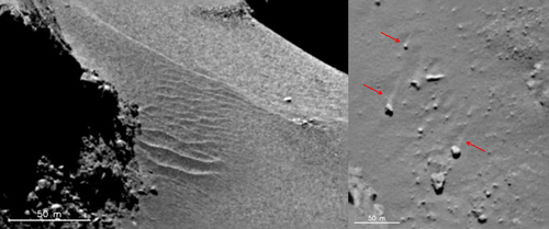 彗星の揮発活動によって作られた地形