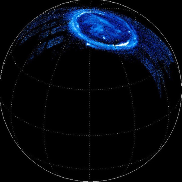 木星の北極のオーロラ