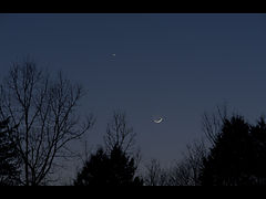 （nagame1氏撮影の月と金星の写真 1）