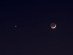 （加藤根尾氏撮影の月と金星の写真）