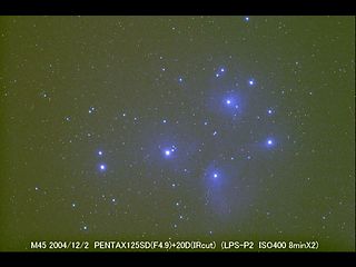 （M45 プレデス星団の写真）