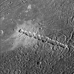 Ganymede's chain crater