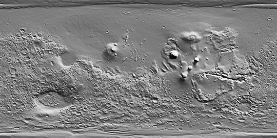 マーズ グローバル サーベイヤーによる火星高度地図 Nasa