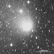 ヘール・ボップ彗星 (モノクロ強調画像)