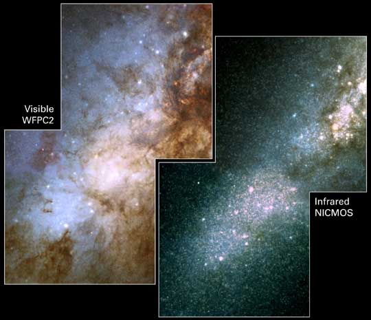 かつての星生成領域「M82 B」の周辺