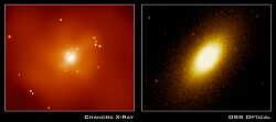 （X線と可視光で見た銀河NGC720の写真）