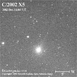 （C/2002 X5彗星の写真）