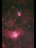 （M20 三裂星雲、M8 干潟星雲の写真）