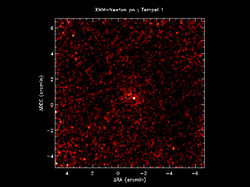 （X線宇宙望遠鏡XMM-ニュートンが捉えたテンペル彗星のX線画像）