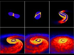 （中性子星同士の衝突シミュレーションの画像