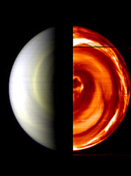 VIRTIS分光器による金星の南半球の画像