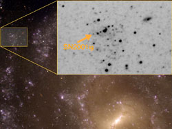 （NGC 7424とSN 2001igがあった位置のクローズアップ）
