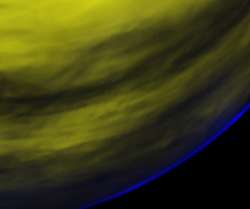 金星の「酸素大気光」の赤外線画像
