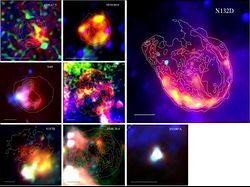 赤外線で輝く超新星残骸の画像