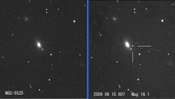 （超新星2009gfの発見画像）