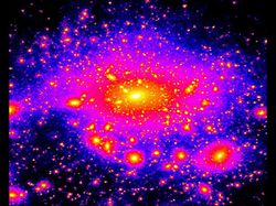 伴銀河と衝突した天の川銀河のシミュレーション画像