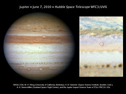 （HSTによる2010年6月7日の木星の画像）