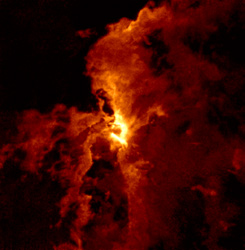 （野辺山45m電波望遠鏡で取得された一酸化炭素分子のイメージ画像）