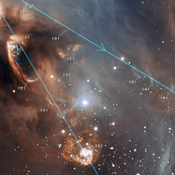 （NGC 6729の星生成領域の画像）