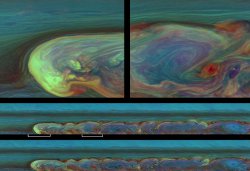 土星の嵐の拡大図