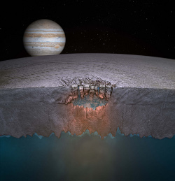 エウロパの地表面の想像図