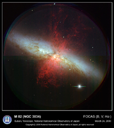 すばる望遠鏡がとらえた銀河M82
