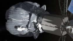 小惑星探査の船外活動のイメージ図