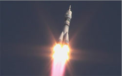 ソユーズロケットの打ち上げ
