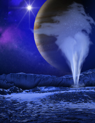 エウロパ表面から噴き出す水蒸気