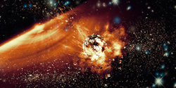 小惑星の衝突の想像図