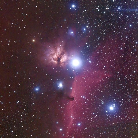 馬頭星雲と燃える木星雲