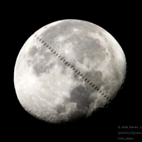 ISSが月面のど真ん中を通った！（暗通過）