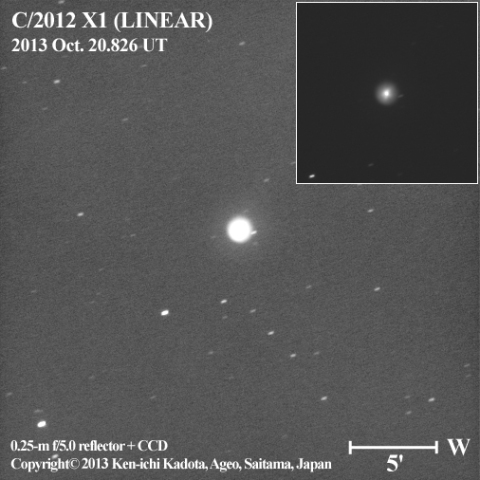 アウトバーストしたリニア彗星（C/2012 X1）