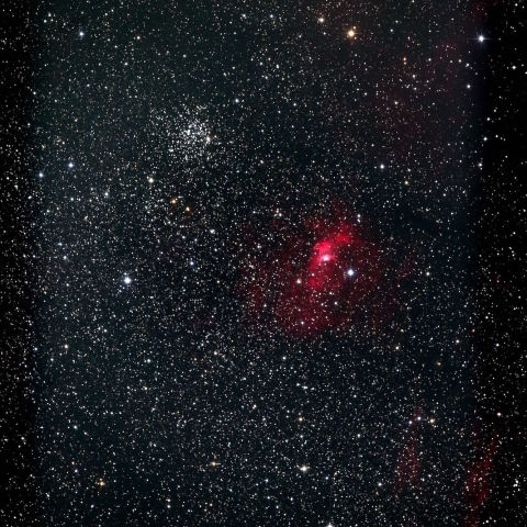 NGC7635(バブル星雲)とM52