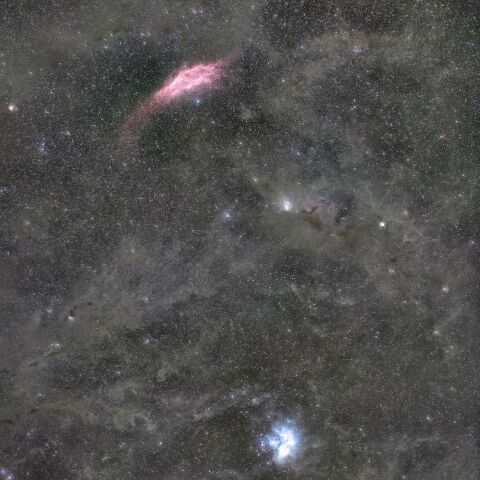 カリフォルニア星雲とプレアデス星団と分子雲