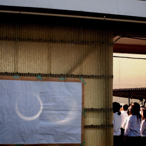 鏡による50m投影